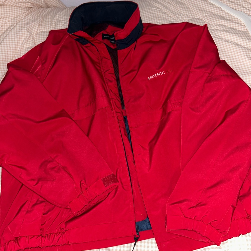 Red men’s windbreaker